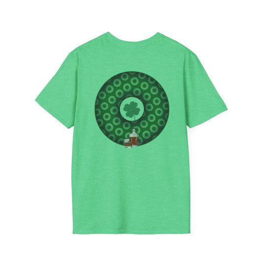 Classic Donut Tee - Unisex Soft-Style - "Patron Saint of Donuts" - St. Patrick's Day Donut - w/whiskey - holiday edition - variant 2