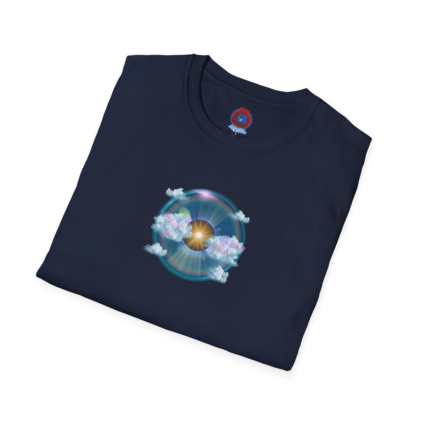 Classic Donut Tee - Unisex Soft-Style - "The Divided Donut" - vivid blue sky donut