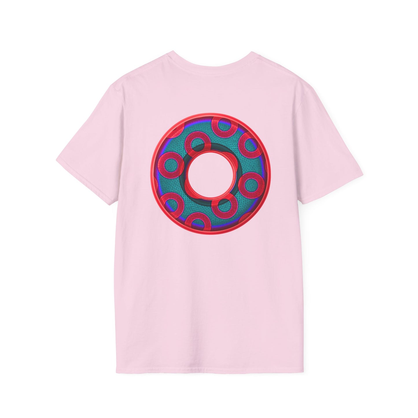 Plain Donuts/Unisex Soft-Style - "Plain Rustic Paradoxical Donuts" - red/steel blue donuts