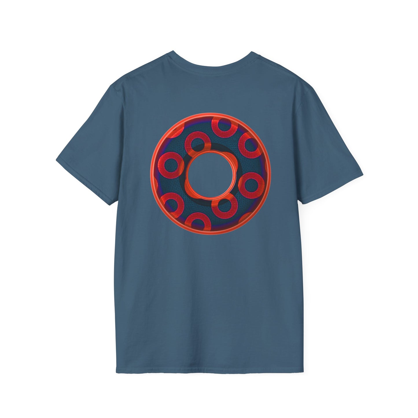 Plain Donuts/Unisex Soft-Style - "Plain Rustic Paradoxical Donuts" - red/navy blue donuts