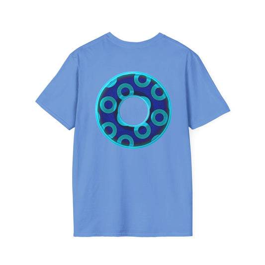 Plain Donuts/Unisex Soft-Style - "Plain Rustic Paradoxical Donuts" - aquamarine/dark blue donuts