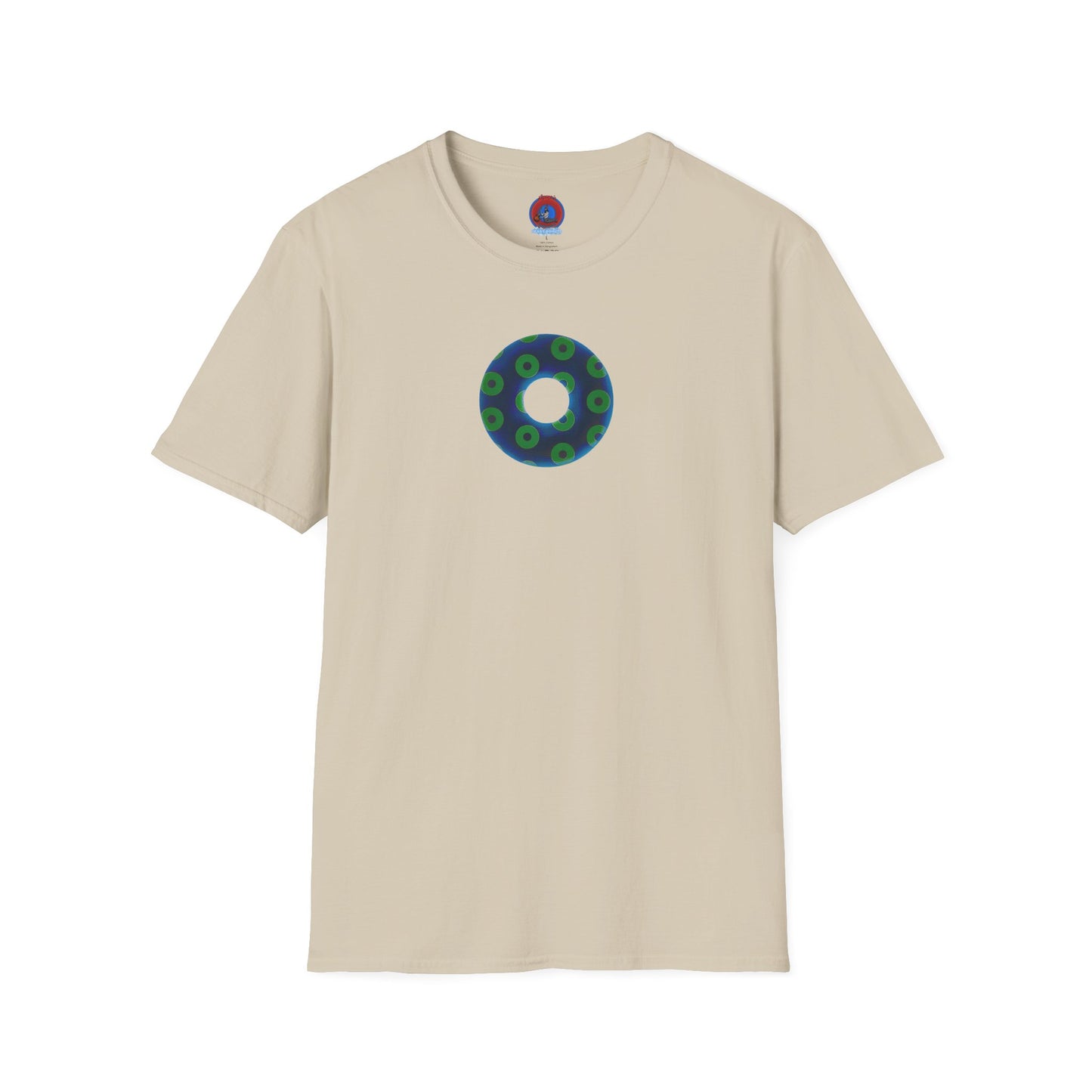 Plain Donuts/Unisex Soft-Style - "Plain Blimpy Paradoxical Donuts" - dark blue/lime green donuts