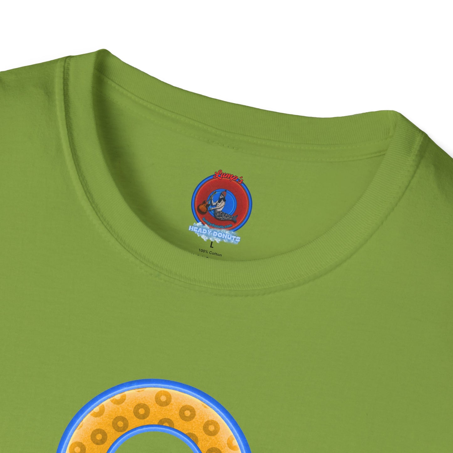 Plain Donuts/Unisex Soft-Style - "Plain Wide Mouthed Paradoxical Donuts" - yellow/light blue donuts