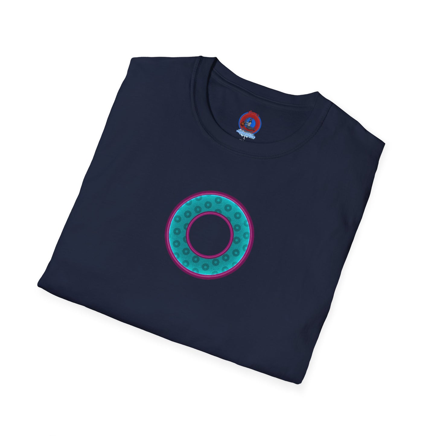 Plain Donuts/Unisex Soft-Style - "Plain Wide Mouthed Paradoxical Donuts" - teal/purple donuts