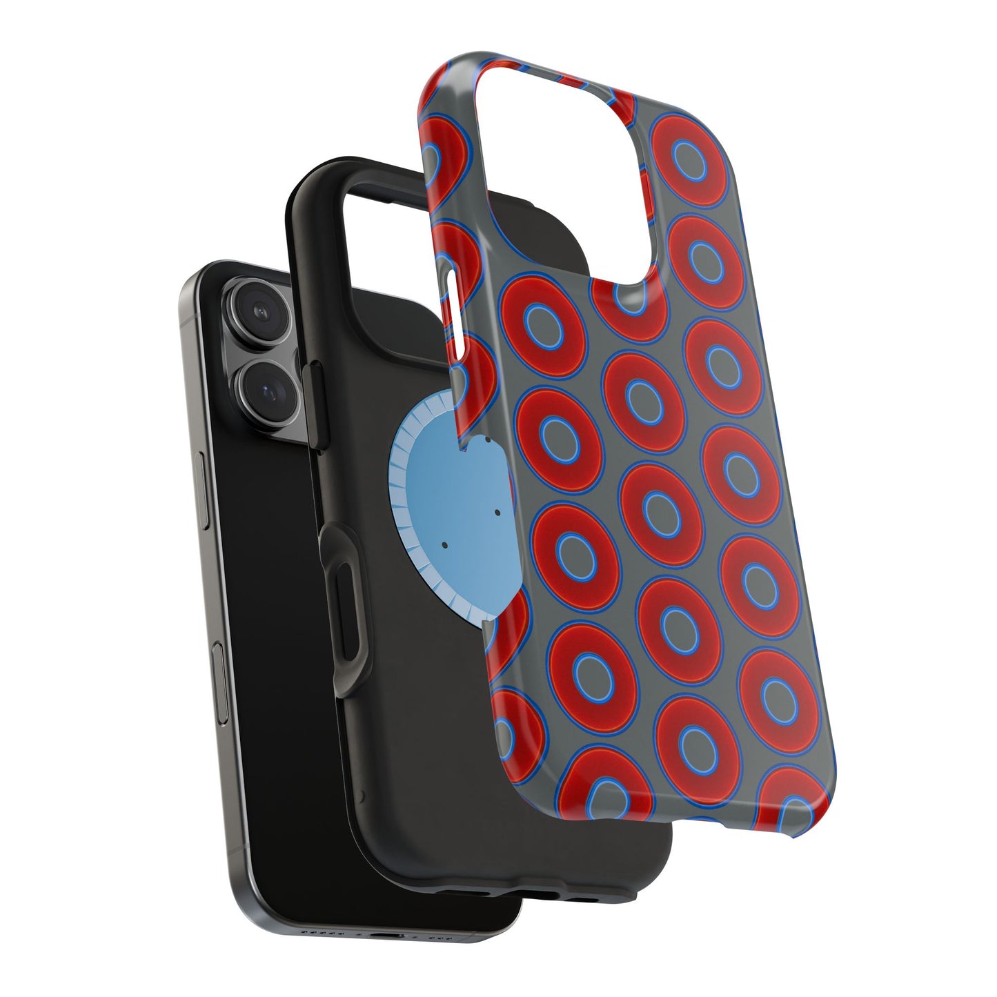 Magnetic Tough Donut Case - red vivid donut print w/dark gray background