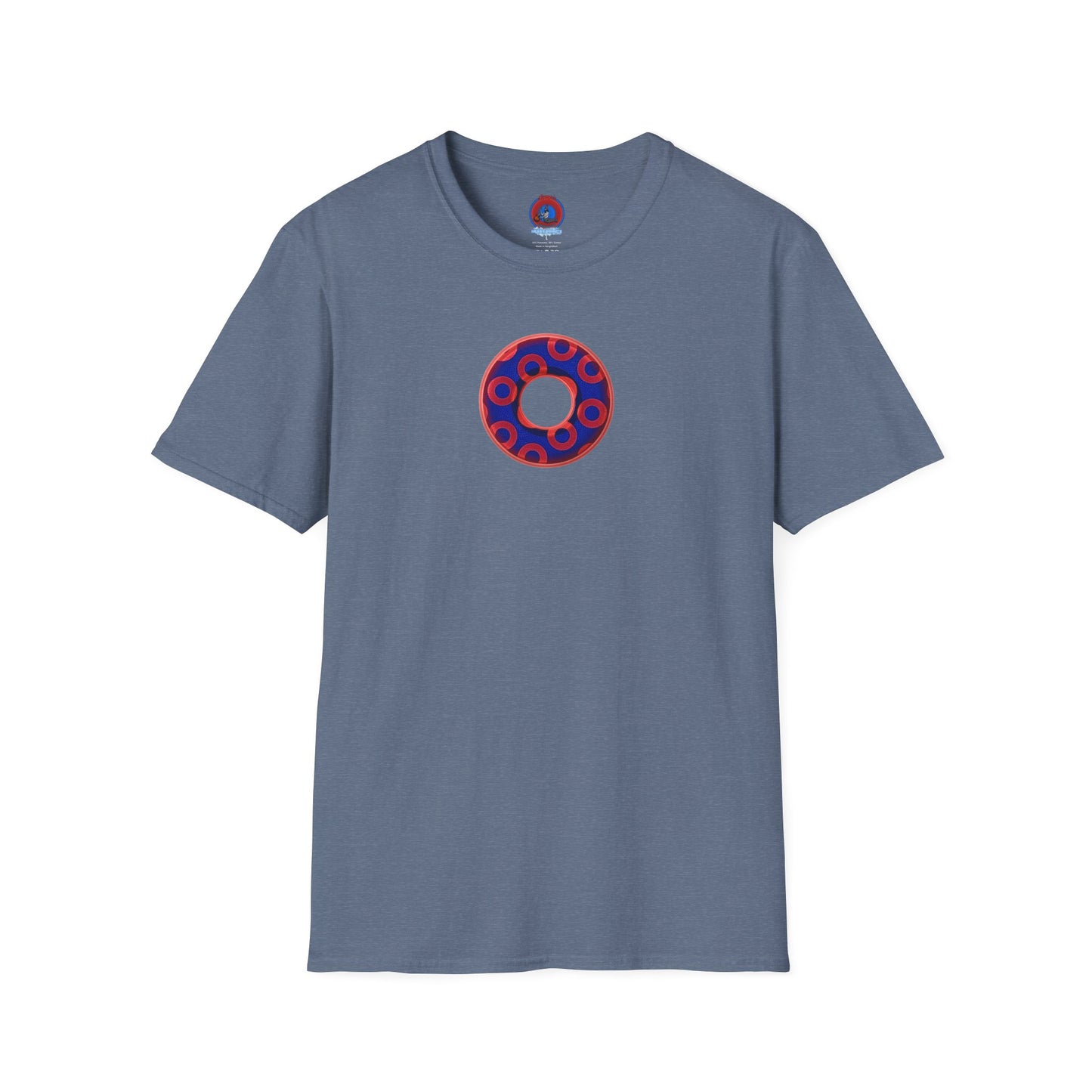 Plain Donuts/Unisex Soft-Style - "Plain Rustic Paradoxical Donuts" - red/ blue donuts