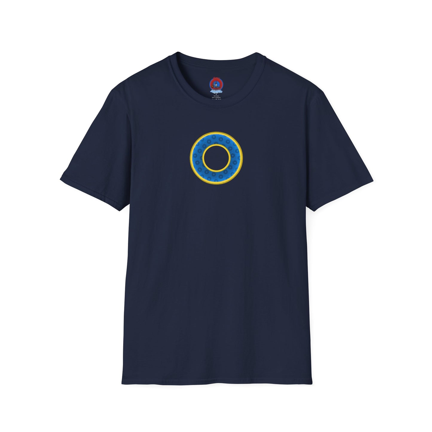 Plain Donuts/Unisex Soft-Style - "Plain Wide Mouthed Paradoxical Donuts" - blue/yellow donuts
