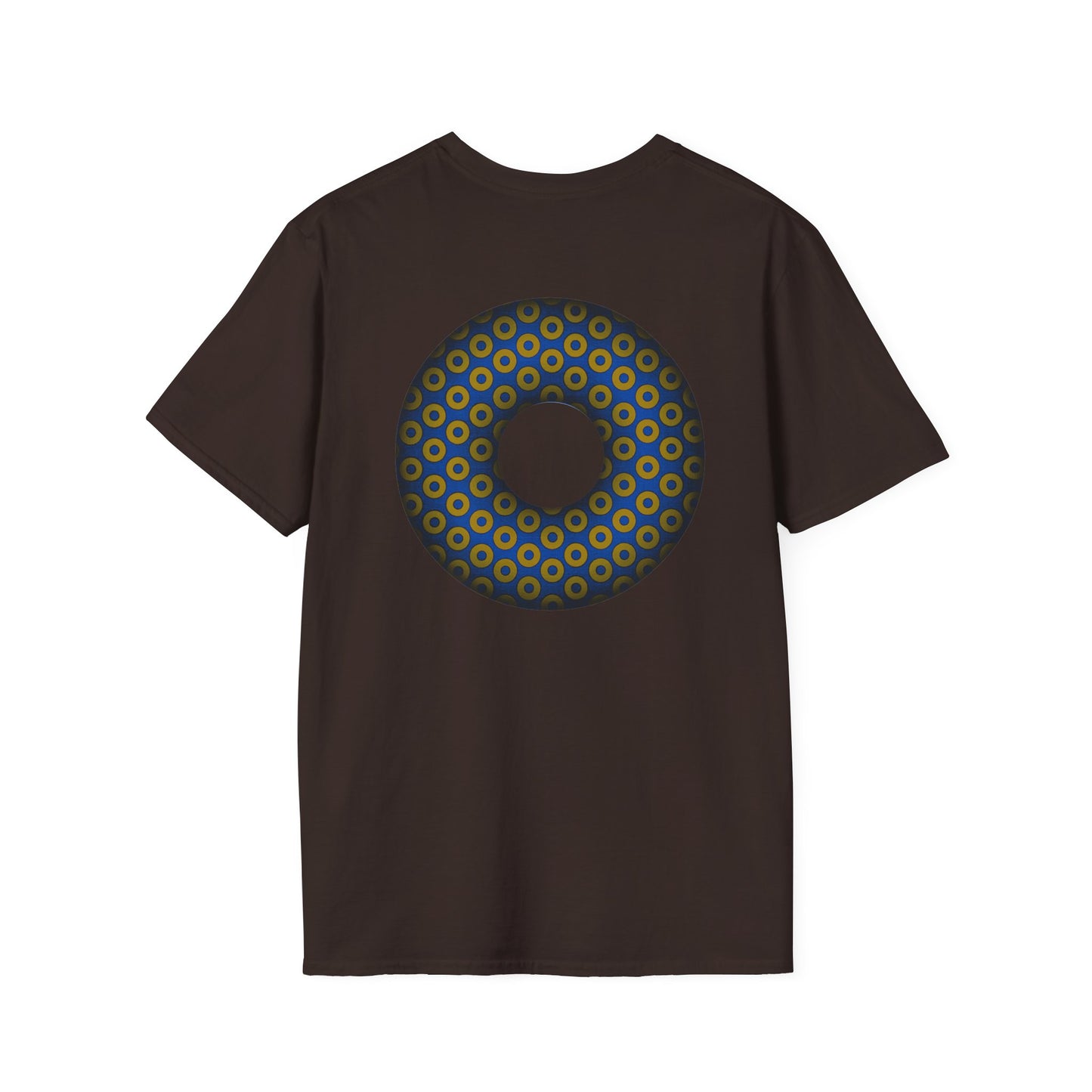 Plain Donuts/Unisex Soft-Style - "Plain Paradoxical Grided Donuts" - bronze/dark blue donuts