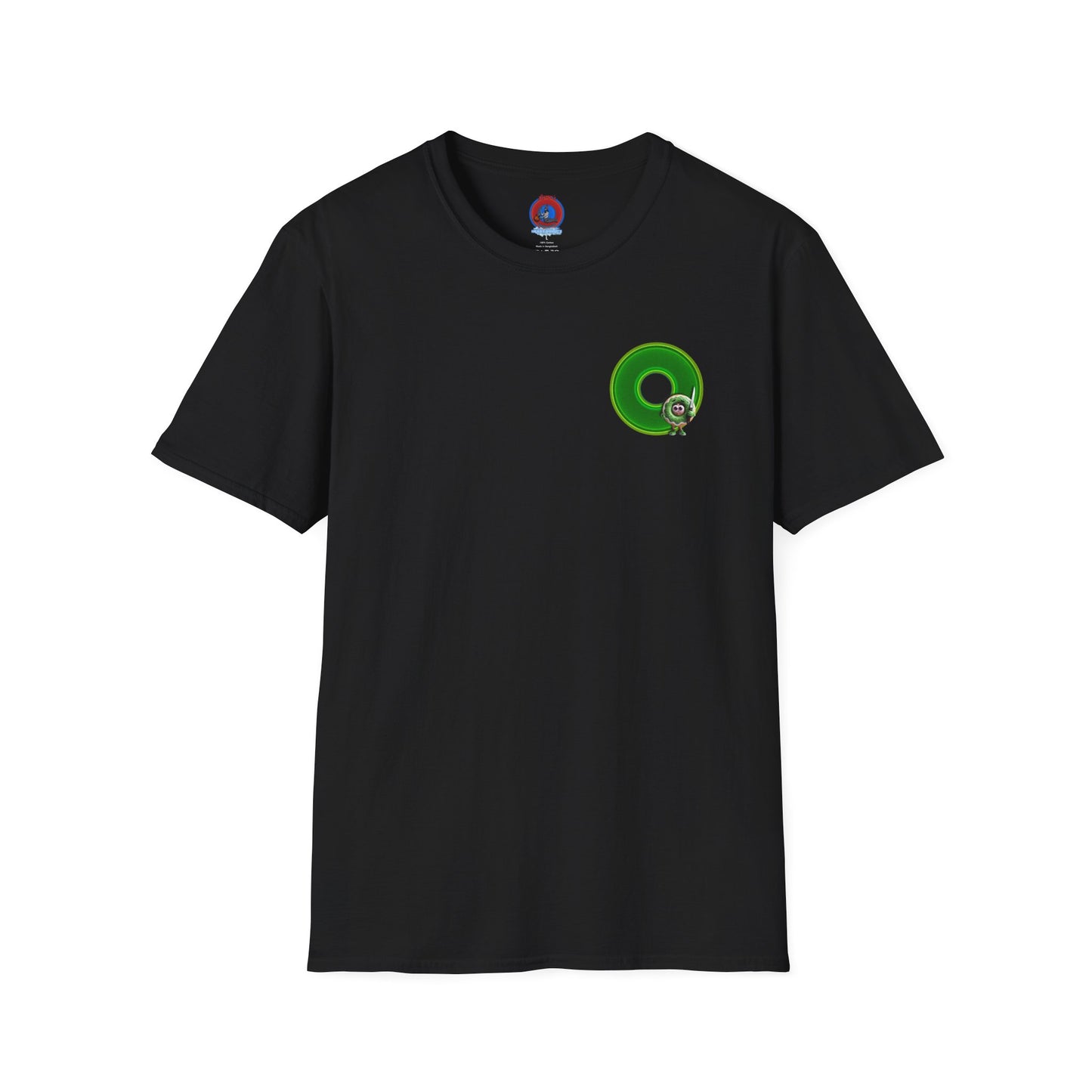 Classic Donut Tee - Unisex Soft-Style - "My Friend the Donut " - series 1.0  - variant 4 - green donut