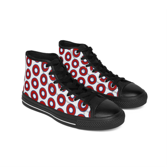 Men's Cushiony Convectors - High Tops - red vivid donuts w/white background