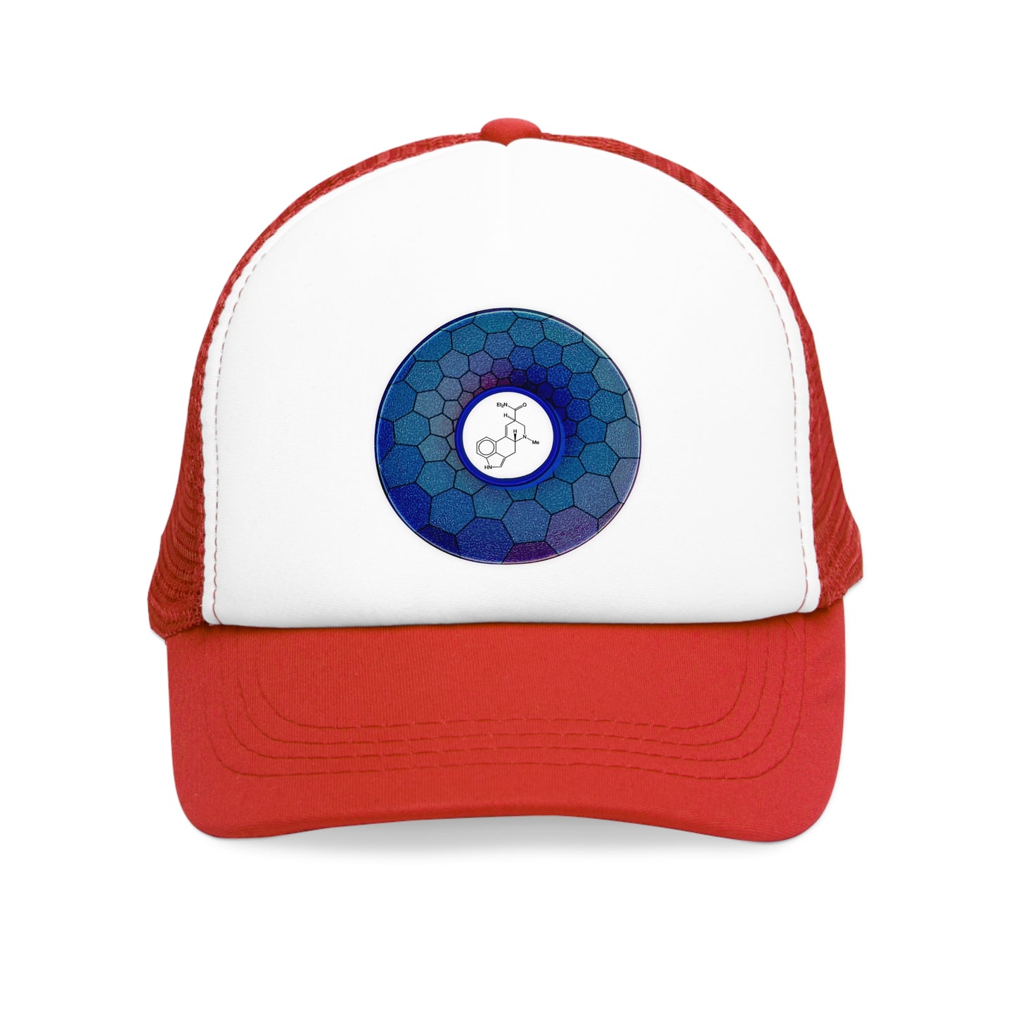 Lumpy Trucker Hat - "Albert Hofman's Donut" - variant 2 - blue hexadonut