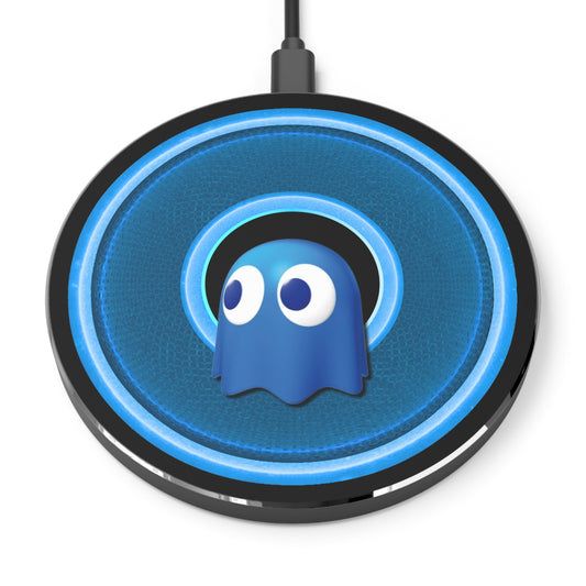 The Flow - Wireless Lumpy Donut Chargers - "Story of the Wireless Donut Charger" - rustic blue donut w/black background - variant 2