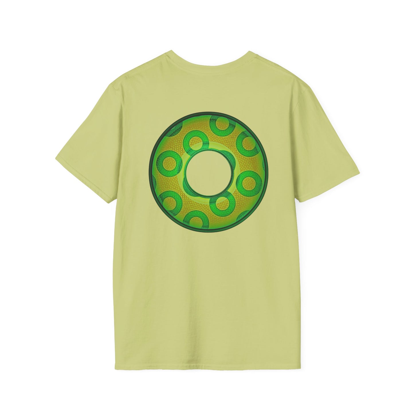 Plain Donuts/Unisex Soft-Style - "Plain Rustic Paradoxical Donuts" - gold/light green donuts