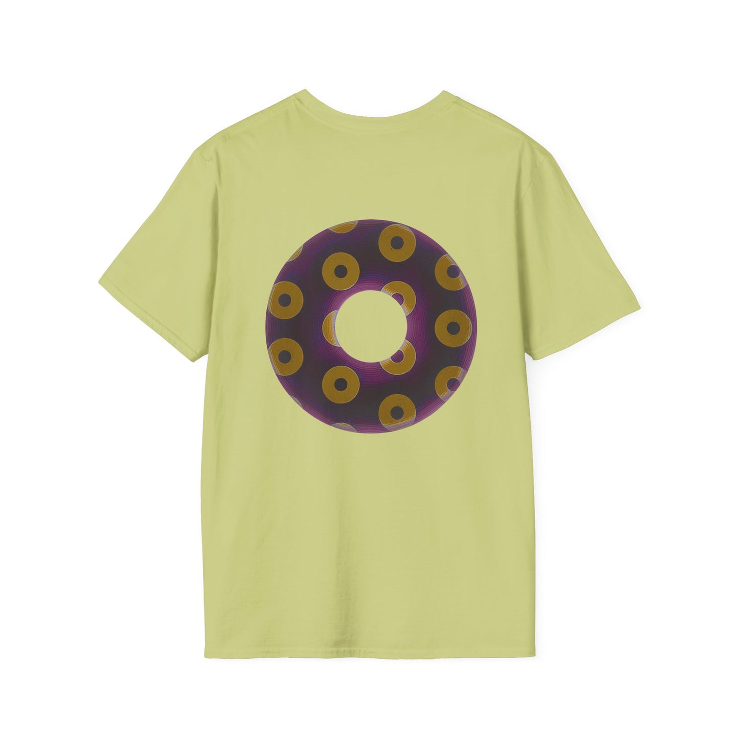 Plain Donuts/Unisex Soft-Style - "Plain Blimpy Paradoxical Donuts" - dark red-purple/dark yellow donuts