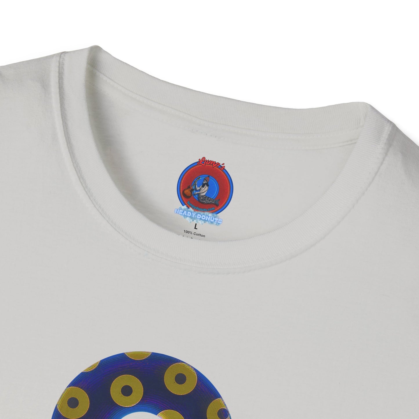 Plain Donuts/Unisex Soft-Style - "Plain Blimpy Paradoxical Donuts" - dark royal blue/yellow donuts