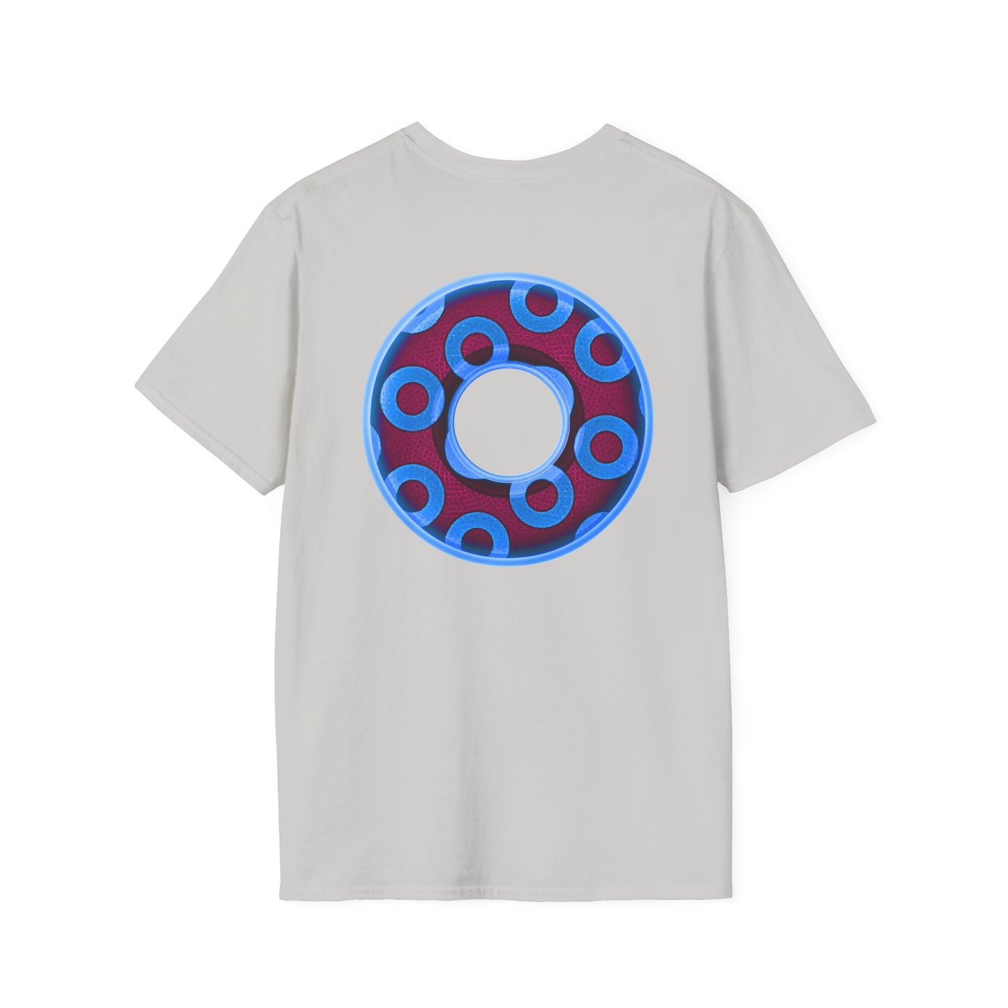 Plain Donuts/Unisex Soft-Style - "Plain Rustic Paradoxical Donuts" - light blue/burgundy donuts