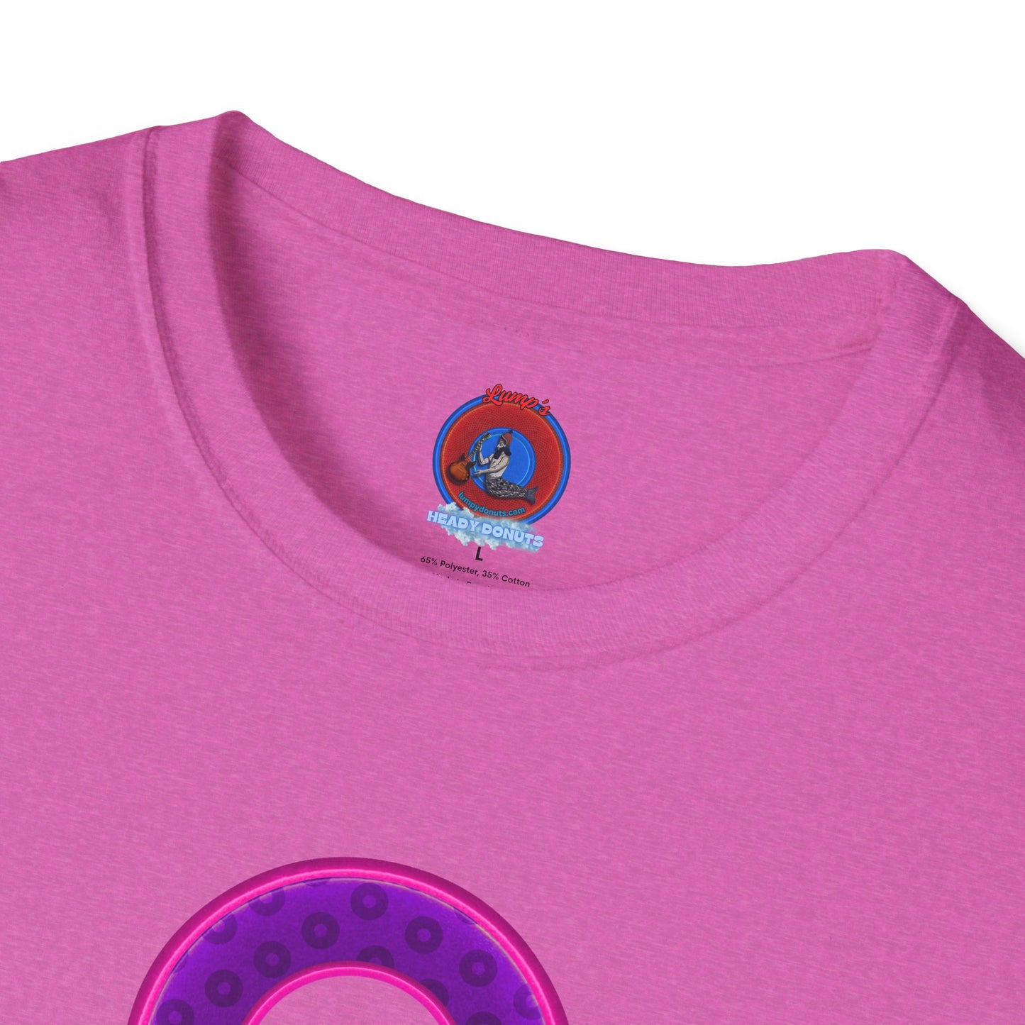 Plain Donuts/Unisex Soft-Style - "Plain Wide Mouthed Paradoxical Donuts" - dark purple/bright magenta donuts