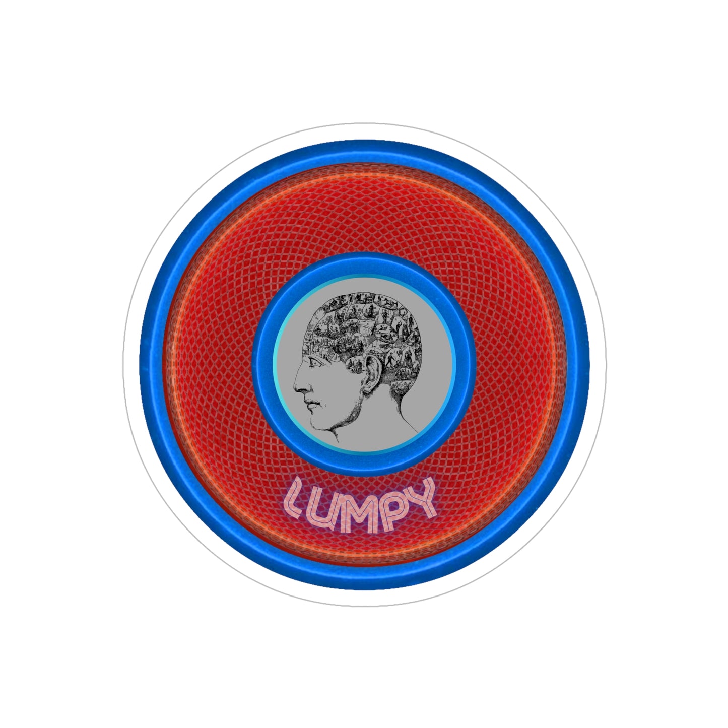 Donut Bumper/Outdoor Sticker - "The Lumpy Donut" - series 1.0 - variant 1 - red donut - [Die-Cut] 6"x 6"