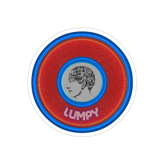 Donut Bumper/Outdoor Sticker - "The Lumpy Donut" - series 1.0 - variant 1 - red donut - [Die-Cut] 6"x 6"