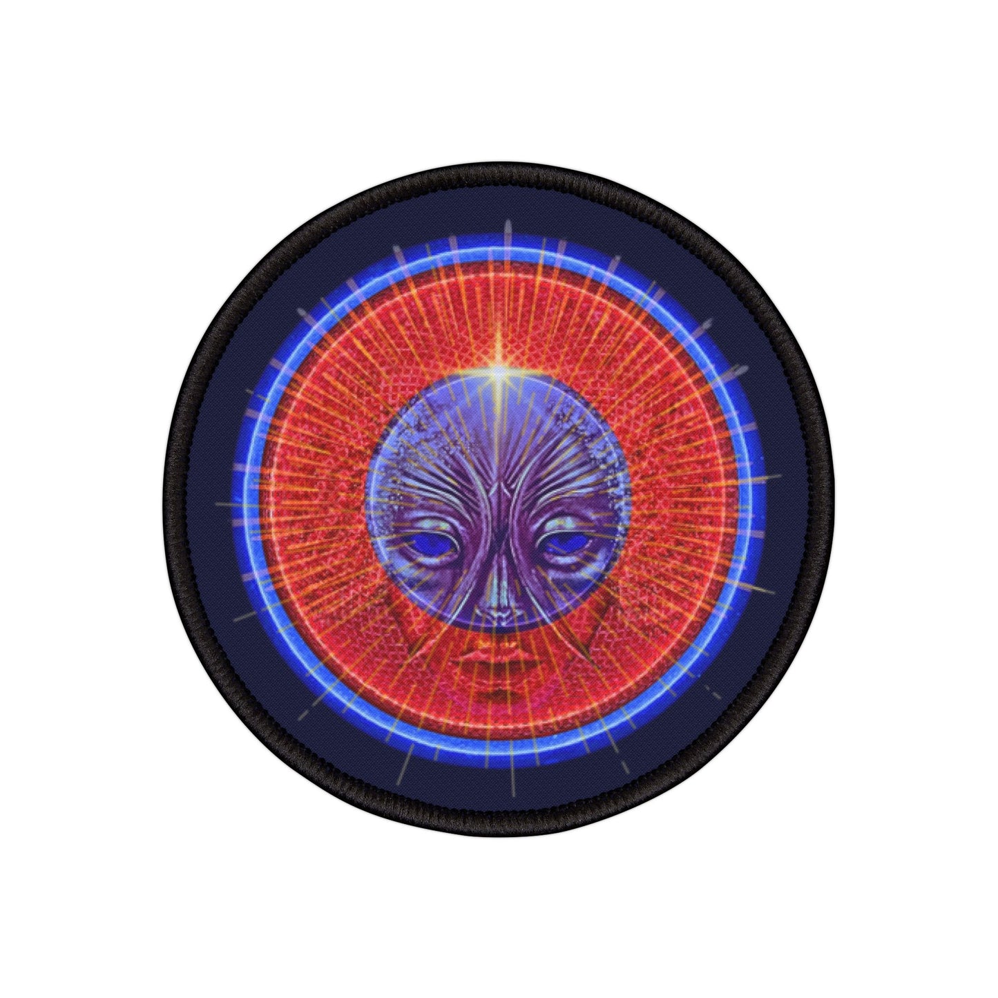 Iron-On Donut Patch - "Pillowy Donut Patch" - rustic red donut - variant 1