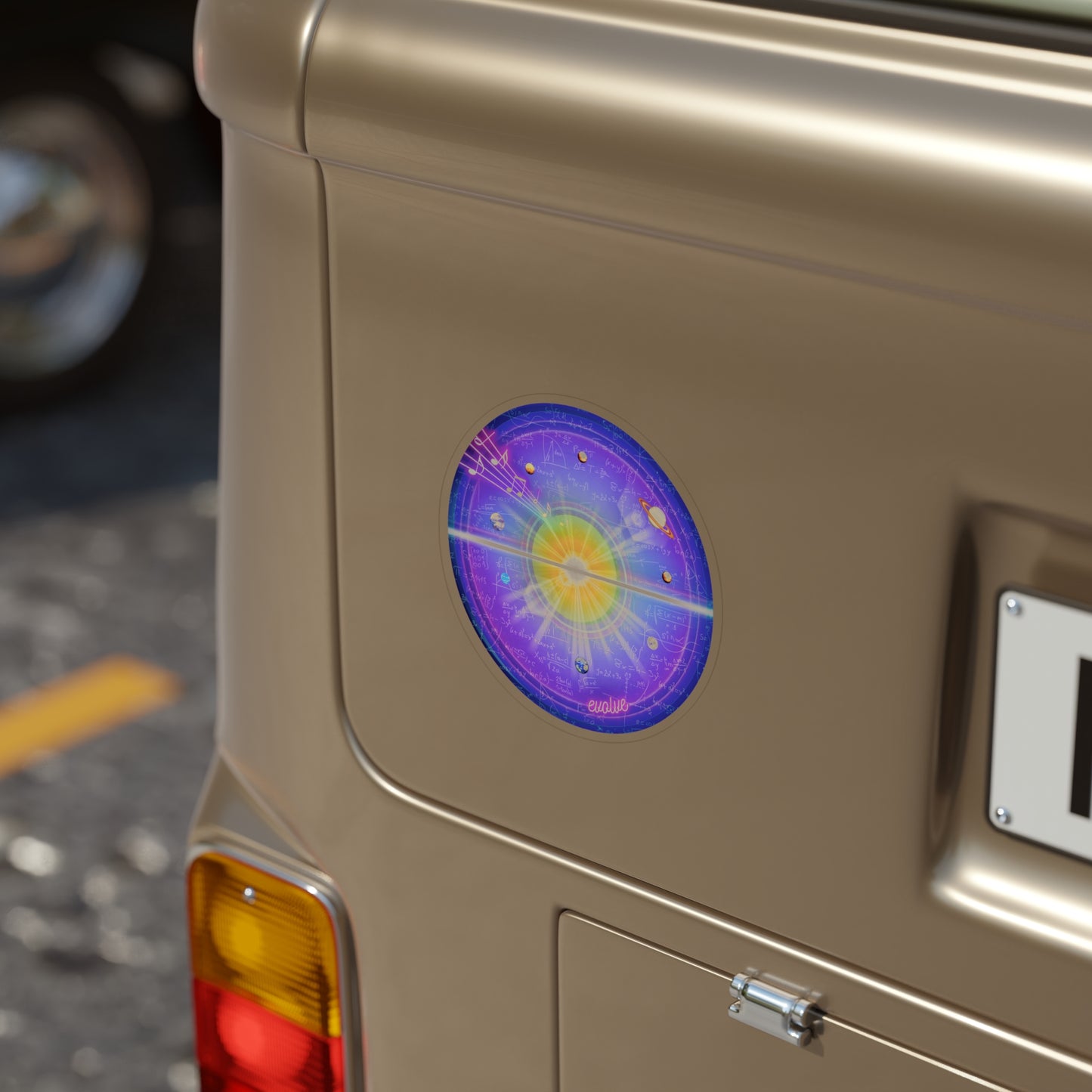 Donut Bumper/Outdoor Sticker - "The Quite Profound Donut" - series 1.0 - purple/magenta donut - [Die-Cut] 6"x 6"