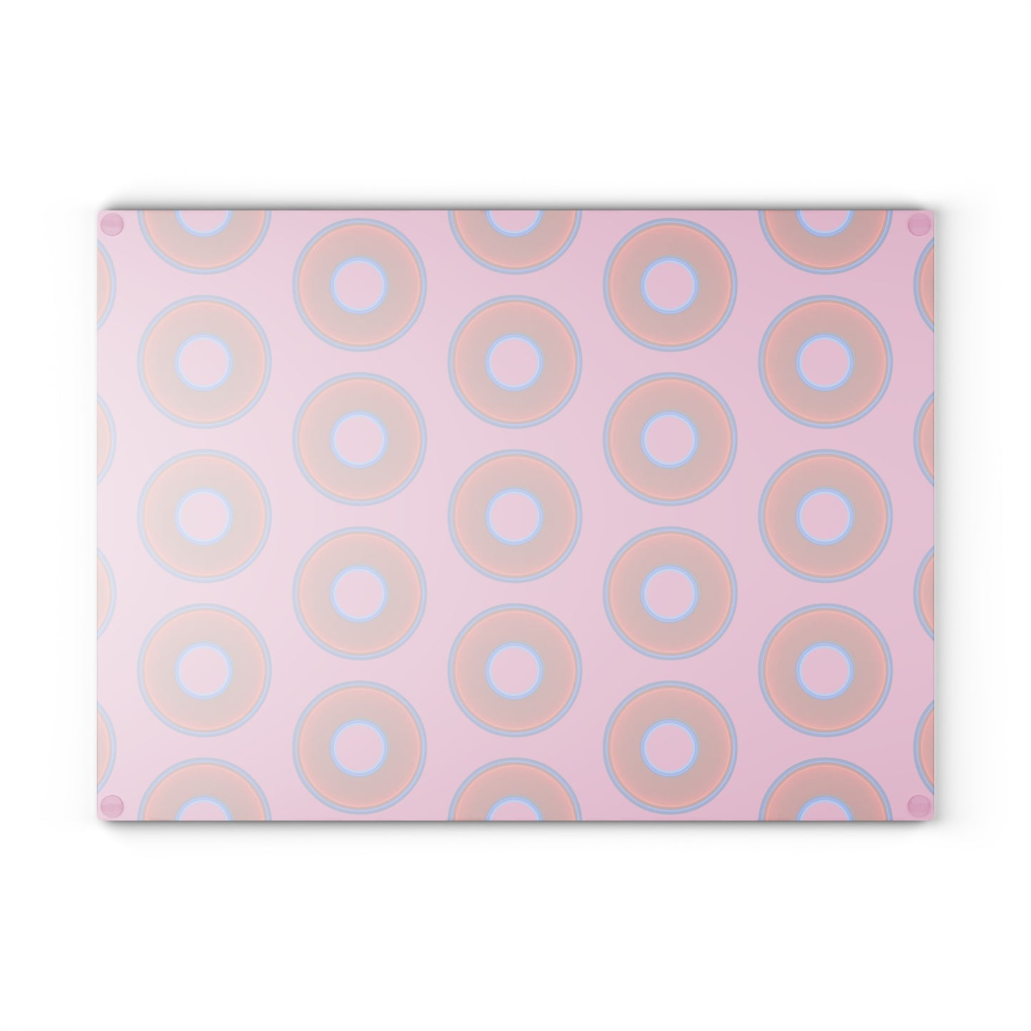 My Friend's Cutting Board - vivid red donuts w/pink background