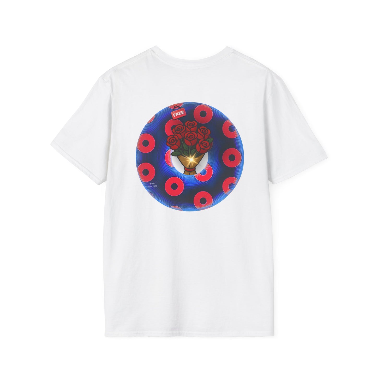 Classic Donut Tee - Unisex Soft-Style - "Donuts of Phreedom" - red/blue paradoxical blimpy donut