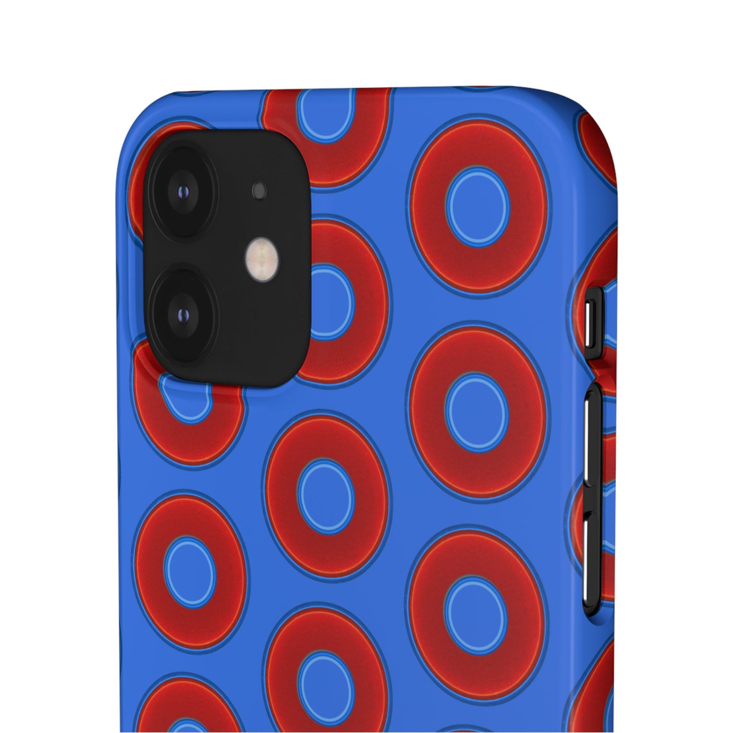 Lumpy Donut Snap Case - red vivid donut print w/medium royal blue background