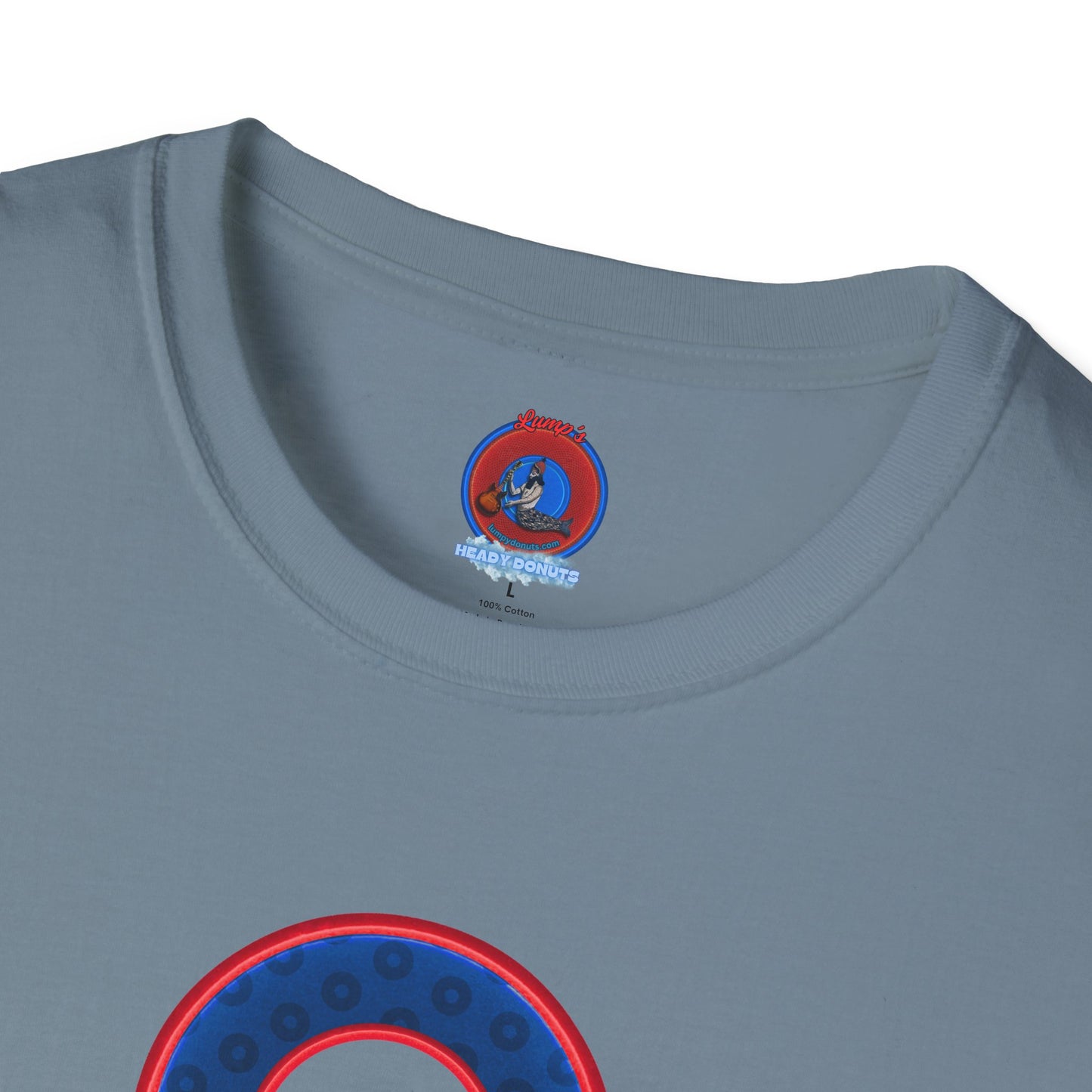 Plain Donuts/Unisex Soft-Style - "Plain Wide Mouthed Paradoxical Donuts" - dark blue/red donuts