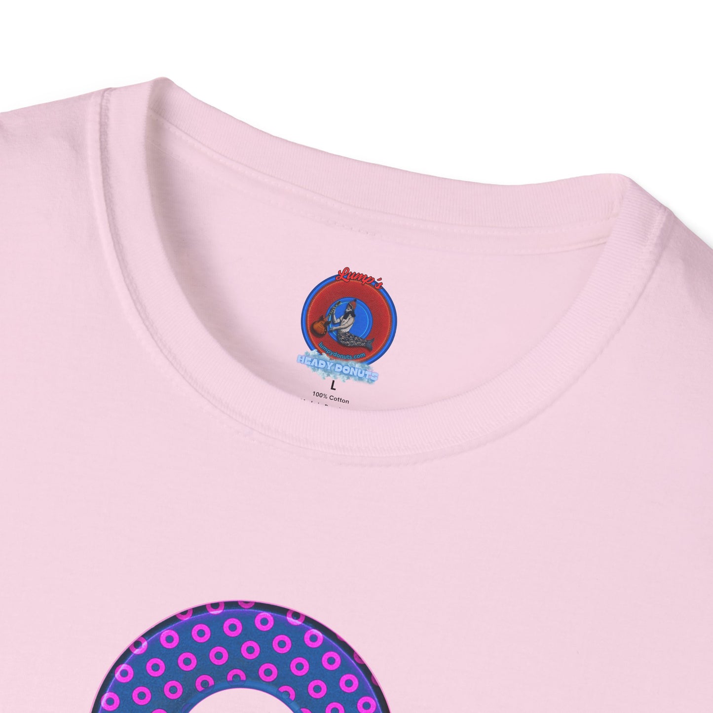 Plain Donuts/Unisex Soft-Style - "Plain Electric Paradoxical Donuts" - pink/dark blue donuts