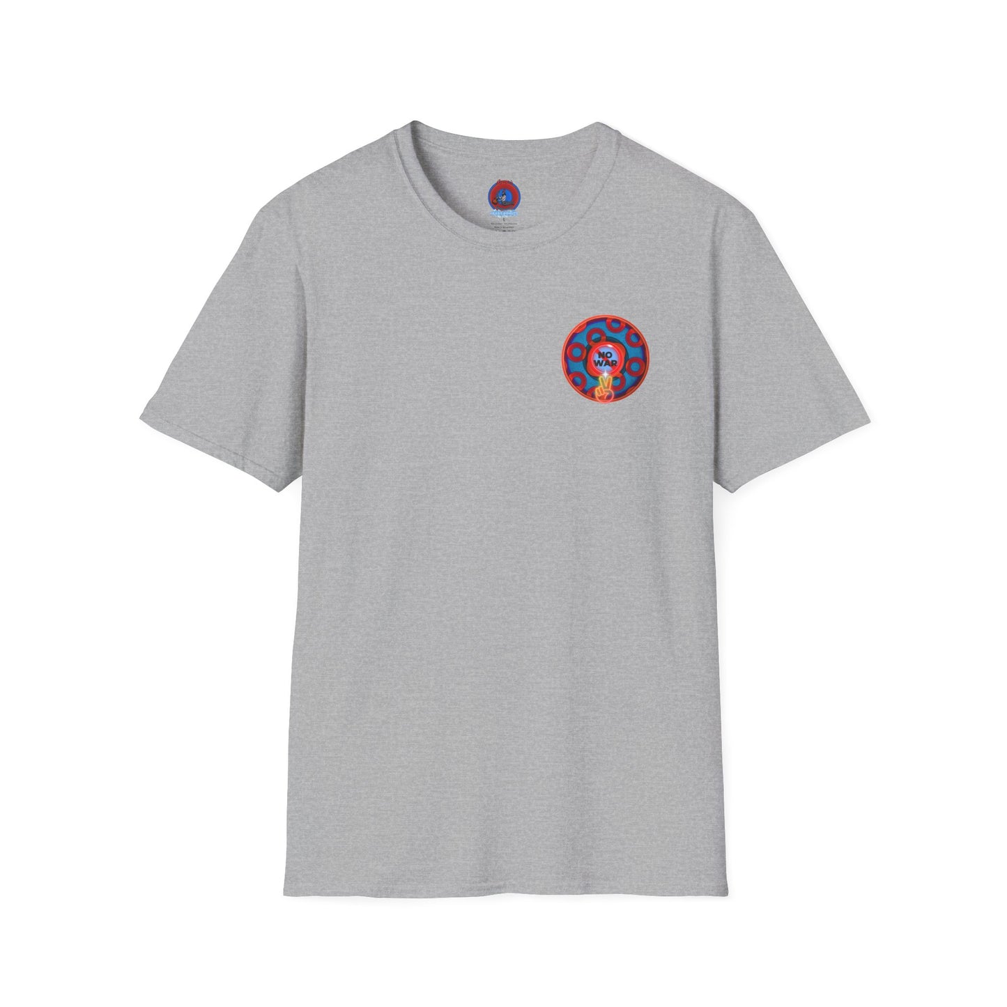 Classic Donut Tee - Unisex Soft-Style - "Peace of Donut" - blue/red paradox donut - [*charitable print - 50% of profit to Alliance for Peacebuilding]