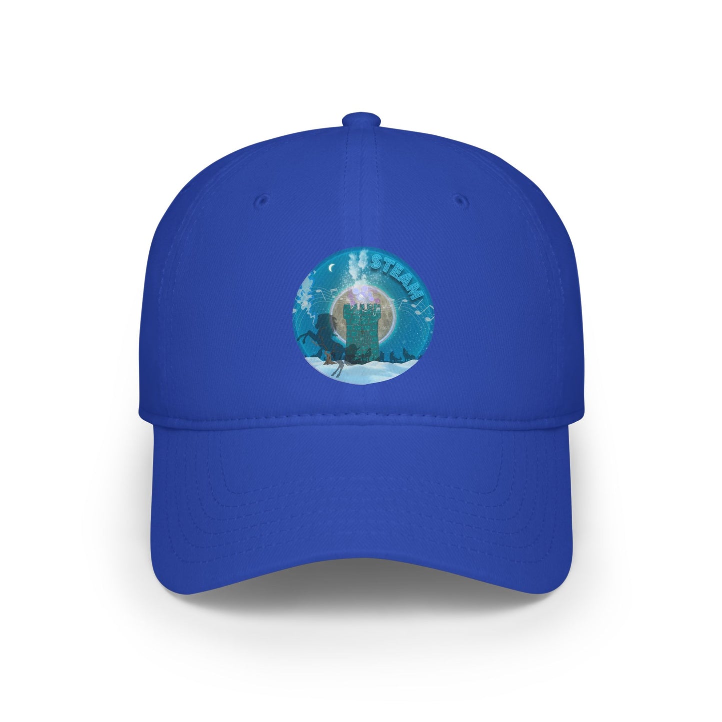 Lumpy Donut Baseball Cap - "Steamed Donut Cap" - vivid blue donut w/