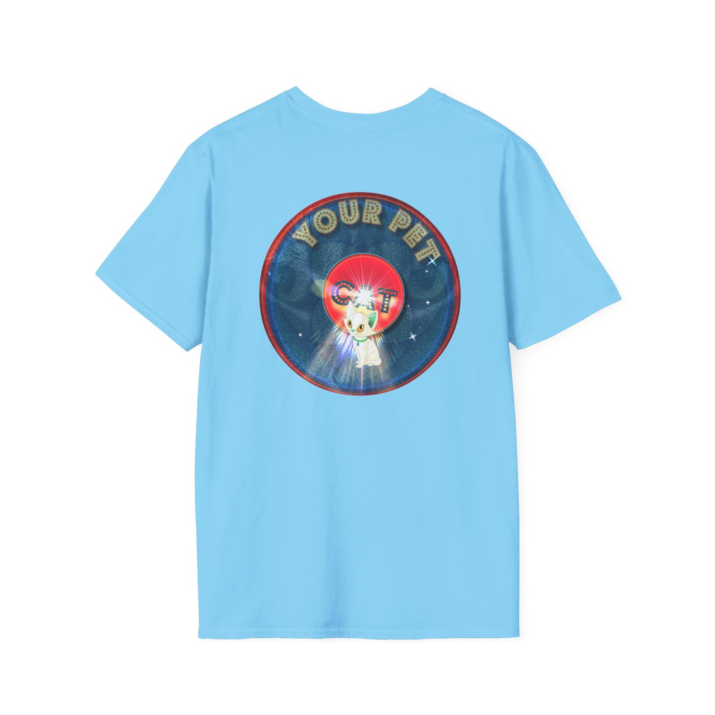 Classic Donut Tee - Unisex Soft-Style - "Your Pet Cat's Phavorite Tee" - series 1.0  - blue donut