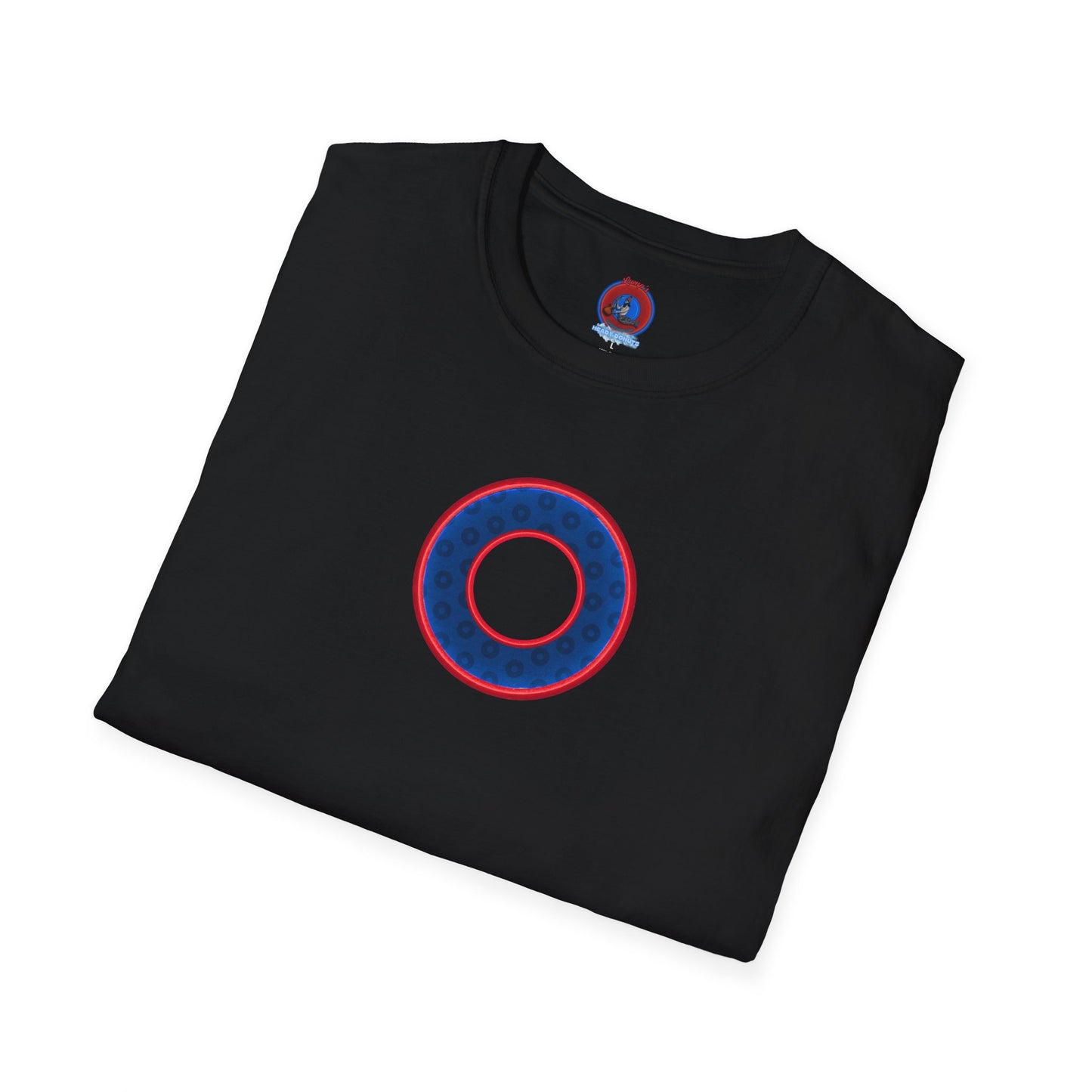 Plain Donuts/Unisex Soft-Style - "Plain Wide Mouthed Paradoxical Donuts" - dark blue/red donuts