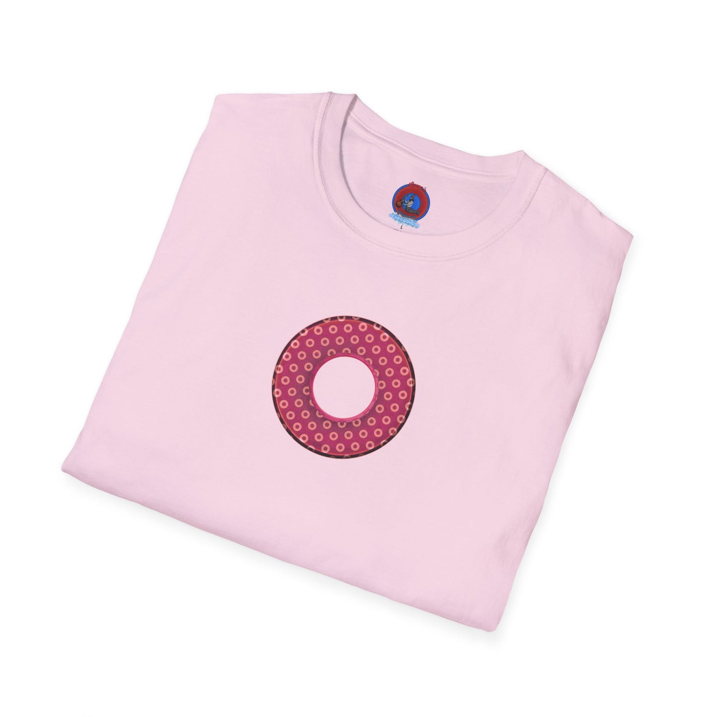 Plain Donuts/Unisex Soft-Style - "Plain Electric Paradoxical Donuts" - dark magenta/coral donuts