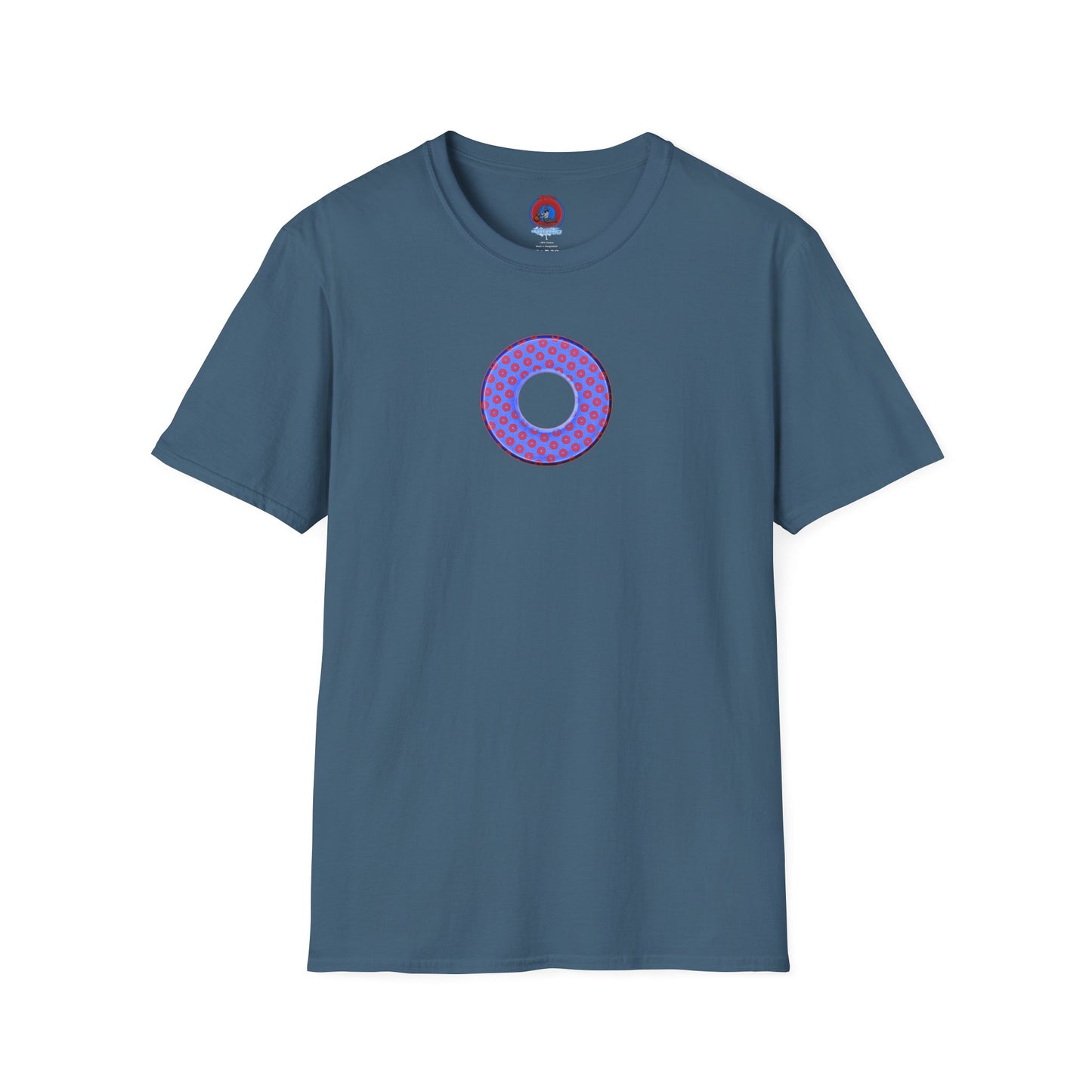 Plain Donuts/Unisex Soft-Style - "Plain Electric Paradoxical Donuts" - light royal blue/red donuts