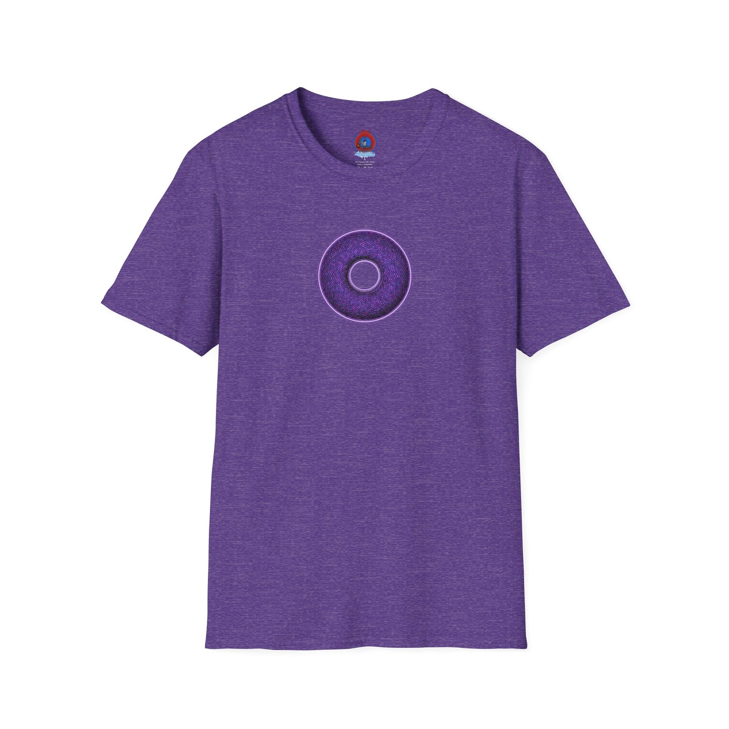 Classic Donut Tee - Unisex Soft-Style - "Plain Pixilated Donut' - purple/light purple pixilated afterglow donut
