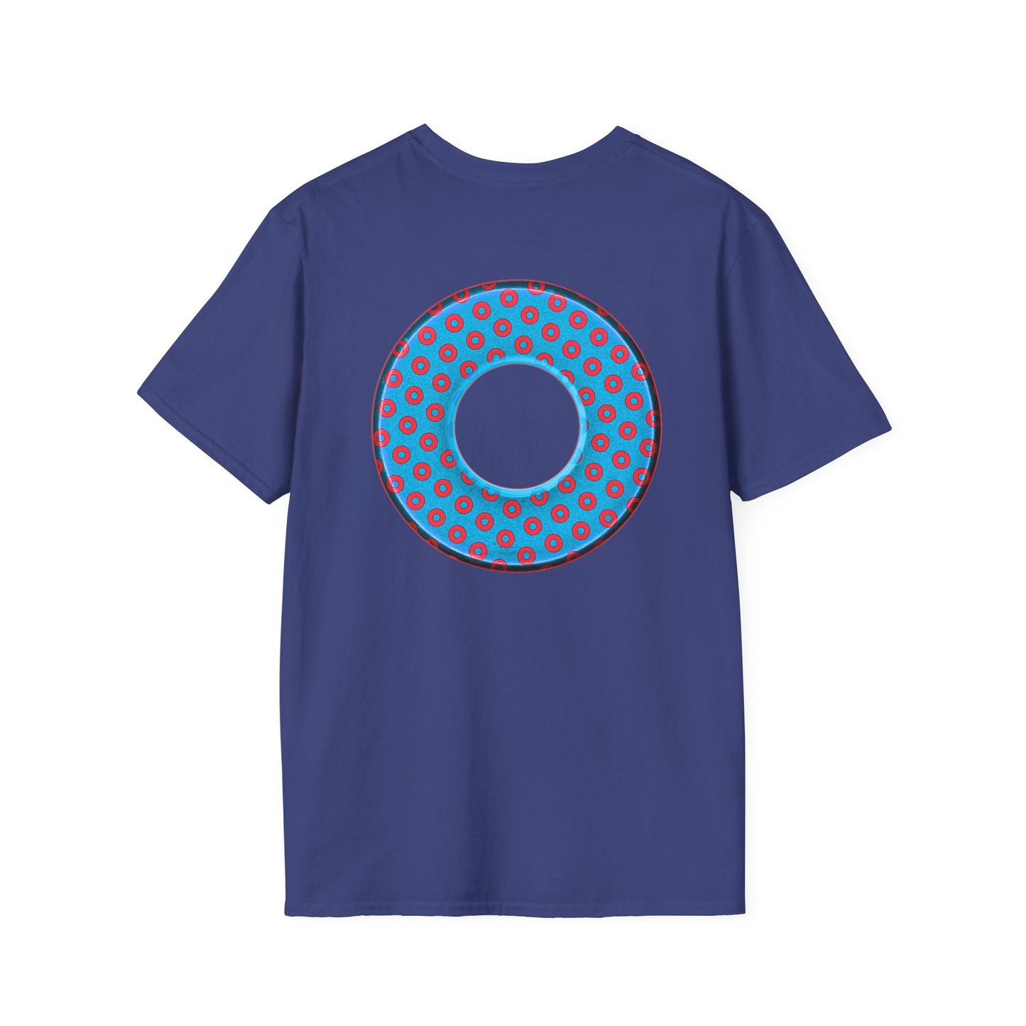 Plain Donuts/Unisex Soft-Style - "Plain Electric Paradoxical Donuts" - light blue/red donuts