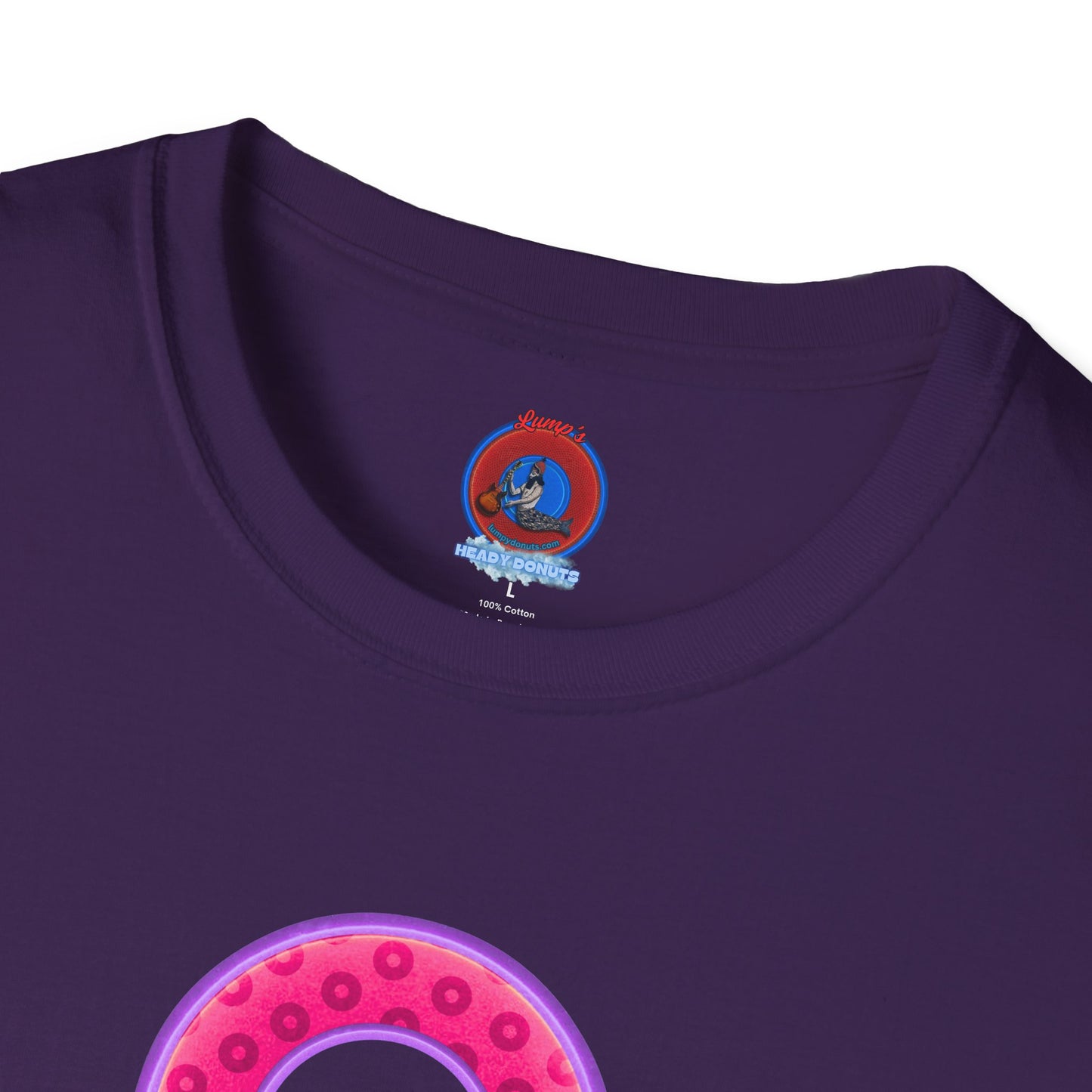 Plain Donuts/Unisex Soft-Style - "Plain Wide Mouthed Paradoxical Donuts" - magenta/light purple donuts