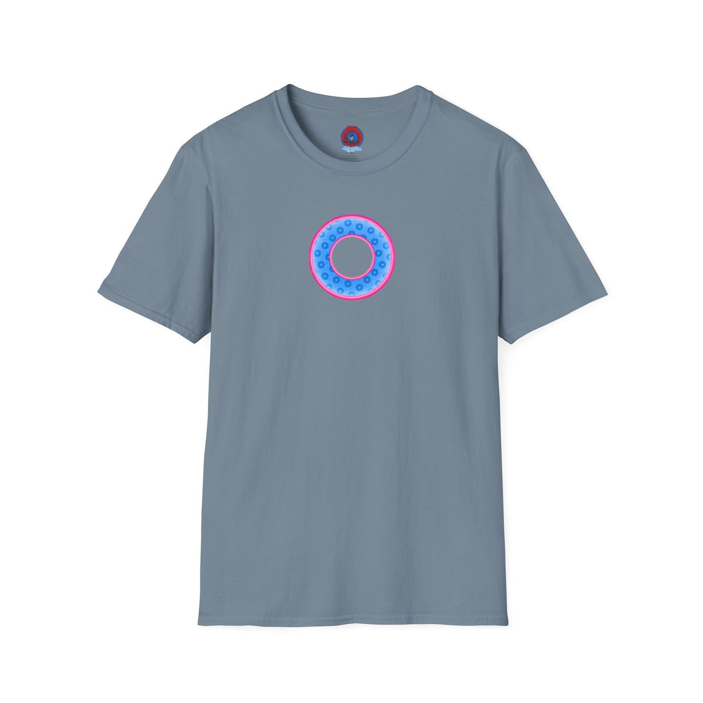 Plain Donuts/Unisex Soft-Style - "Plain Wide Mouthed Paradoxical Donuts" - light blue/pink donuts