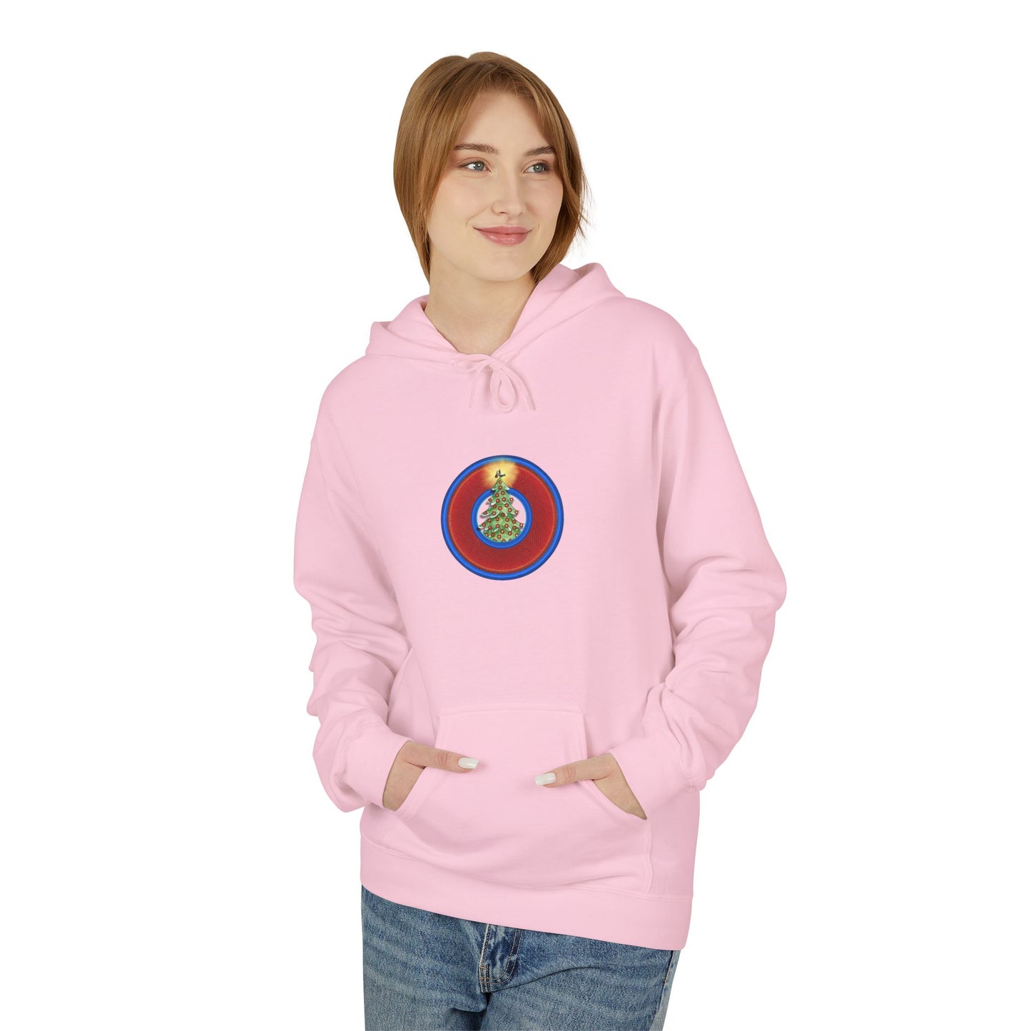 Fleece Harry Hoodies [Midweight Soft-style] - "It's Always Phishmas in Philly" - red rustic donut