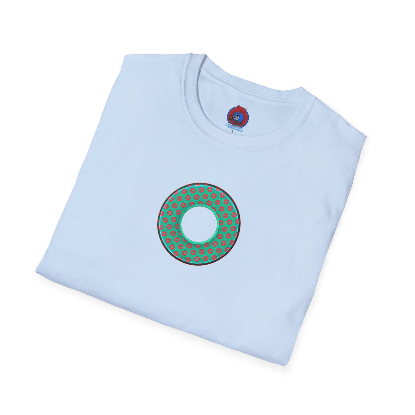 Plain Donuts/Unisex Soft-Style - "Plain Electric Paradoxical Donuts" - light green/red donuts