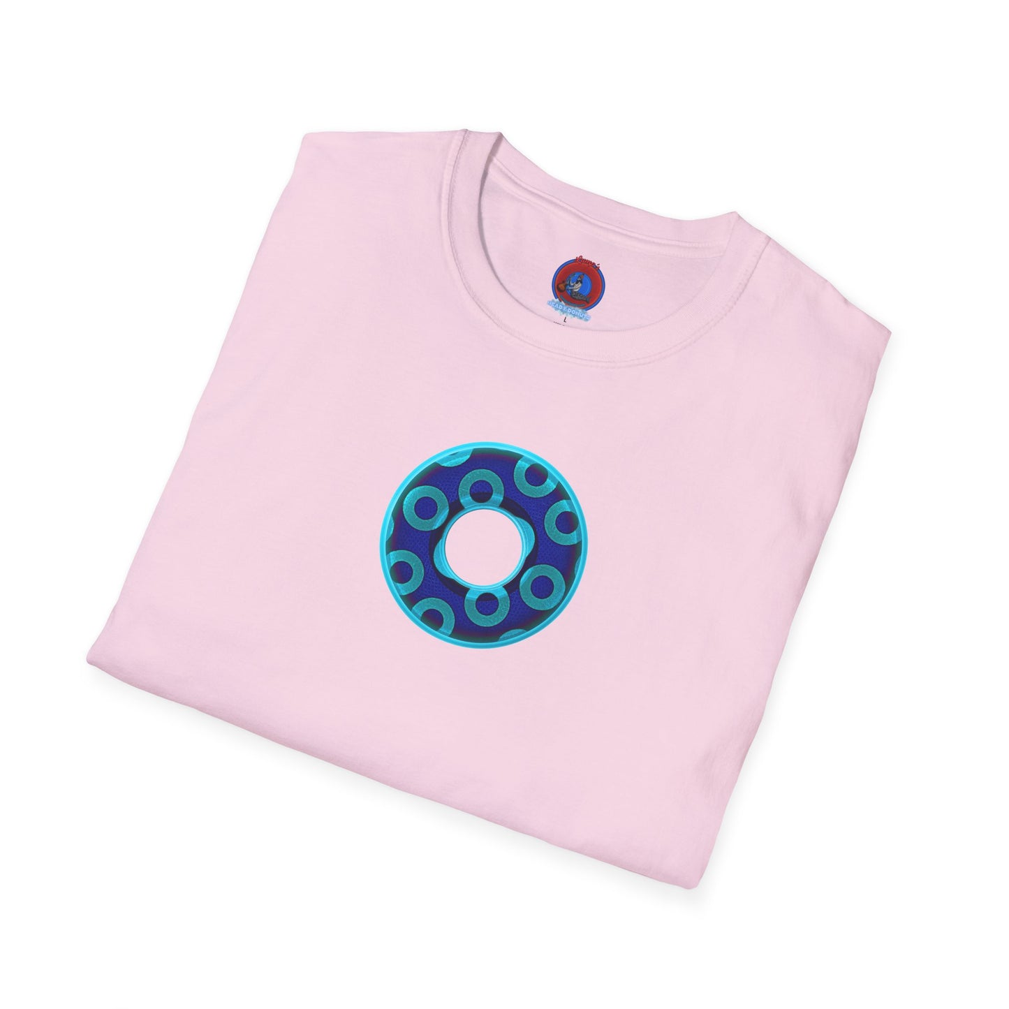 Plain Donuts/Unisex Soft-Style - "Plain Rustic Paradoxical Donuts" - aquamarine/dark blue donuts