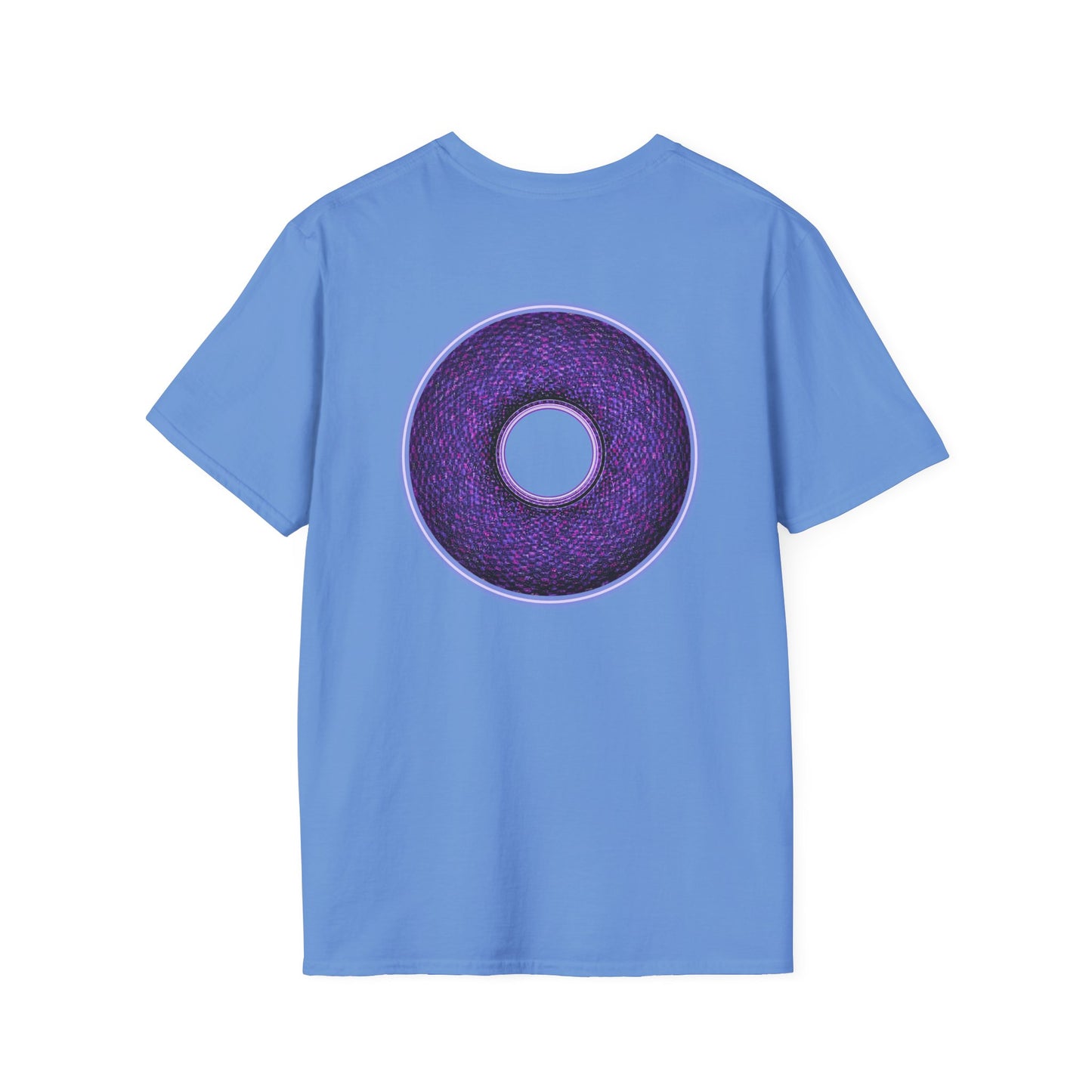 Classic Donut Tee - Unisex Soft-Style - "Plain Pixilated Donut' - purple/light purple pixilated afterglow donut