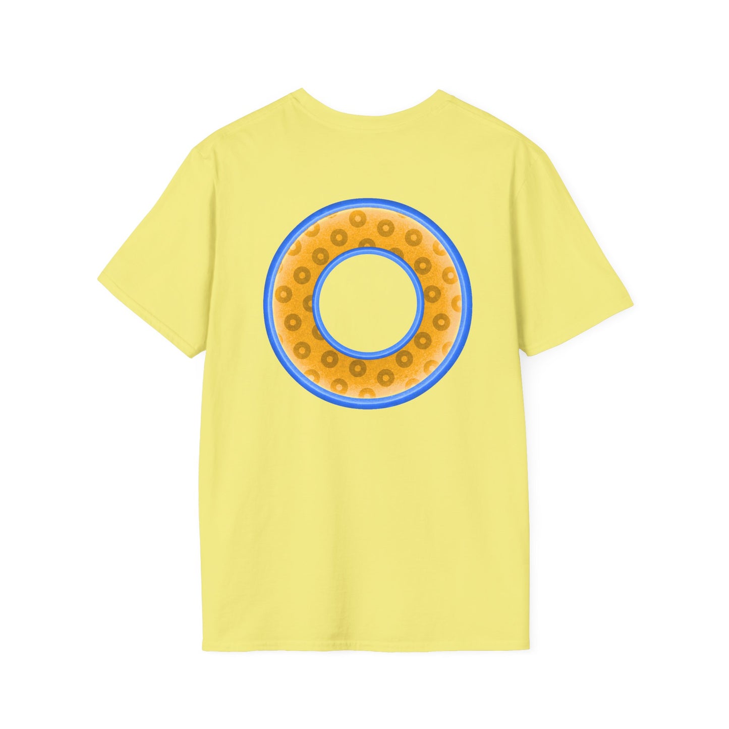Plain Donuts/Unisex Soft-Style - "Plain Wide Mouthed Paradoxical Donuts" - yellow/light blue donuts