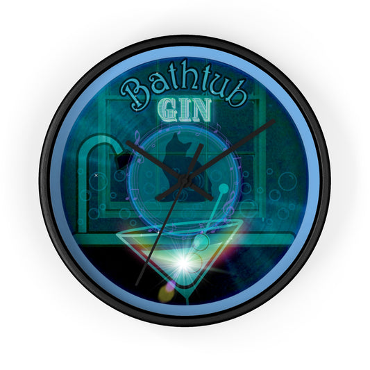 Lumpy Wall Clock - "Wendy's Preferred Donut" - dark teal vivid donut w/light blue background