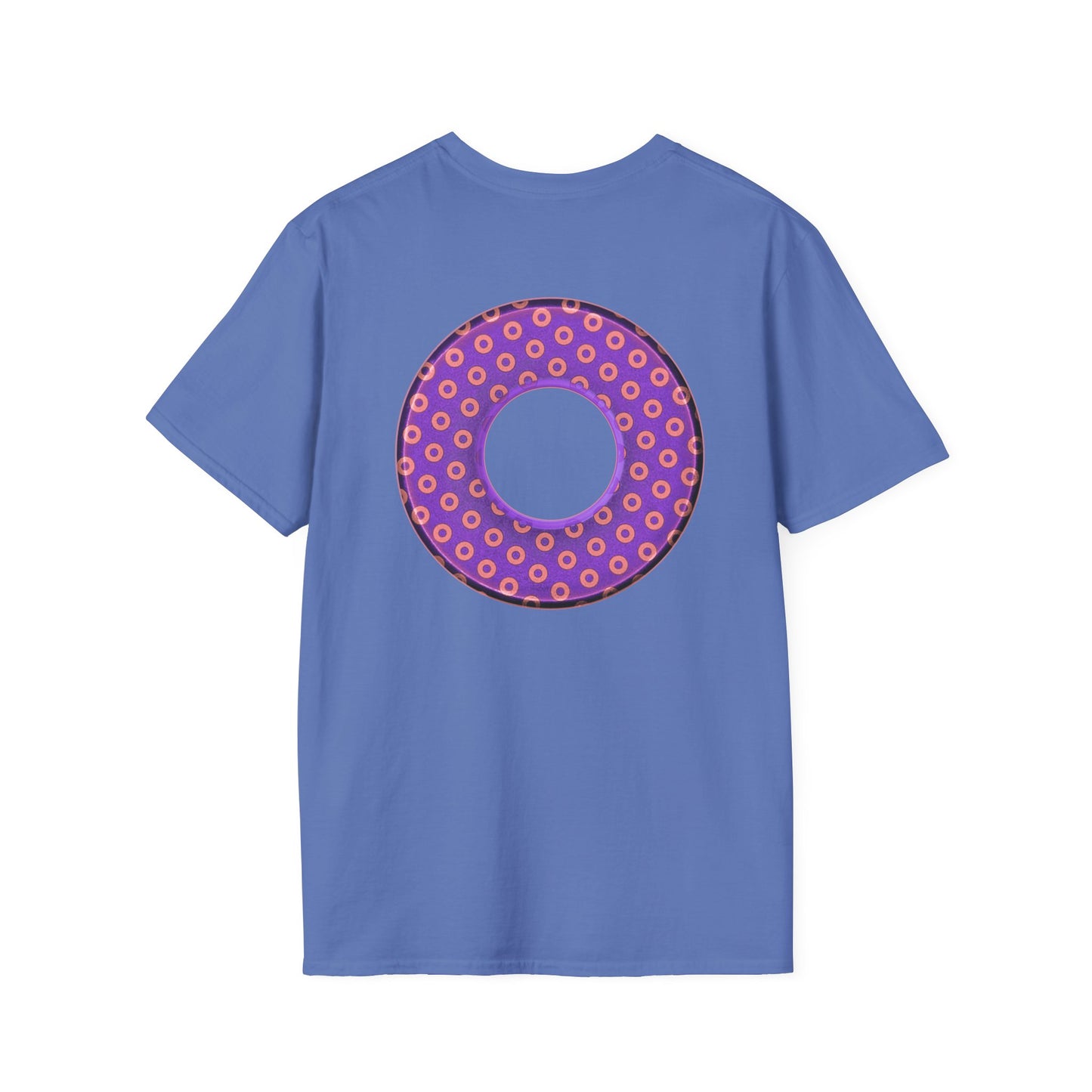 Plain Donuts/Unisex Soft-Style - "Plain Electric Paradoxical Donuts" - light purple/coral donuts