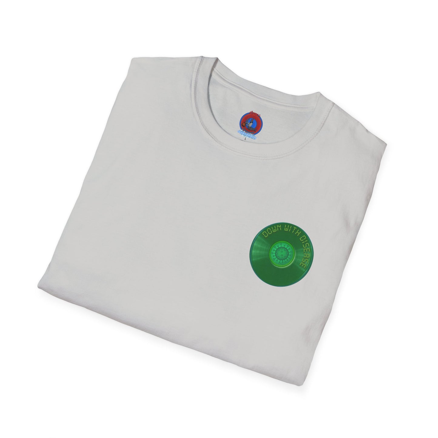 Classic Donut Tee - Unisex Soft-Style - "Down with this Donut Tee" - green donut
