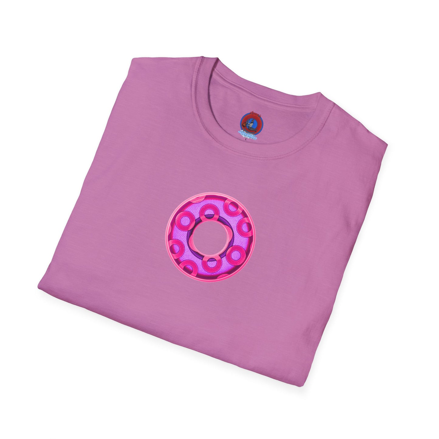 Plain Donuts/Unisex Soft-Style - "Plain Rustic Paradoxical Donuts" - light purple/magenta donuts