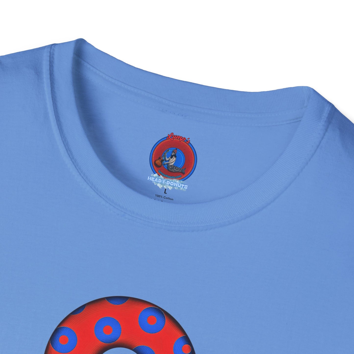 Plain Donuts/Unisex Soft-Style - "Plain Blimpy Paradoxical Donuts" - red/blue donuts